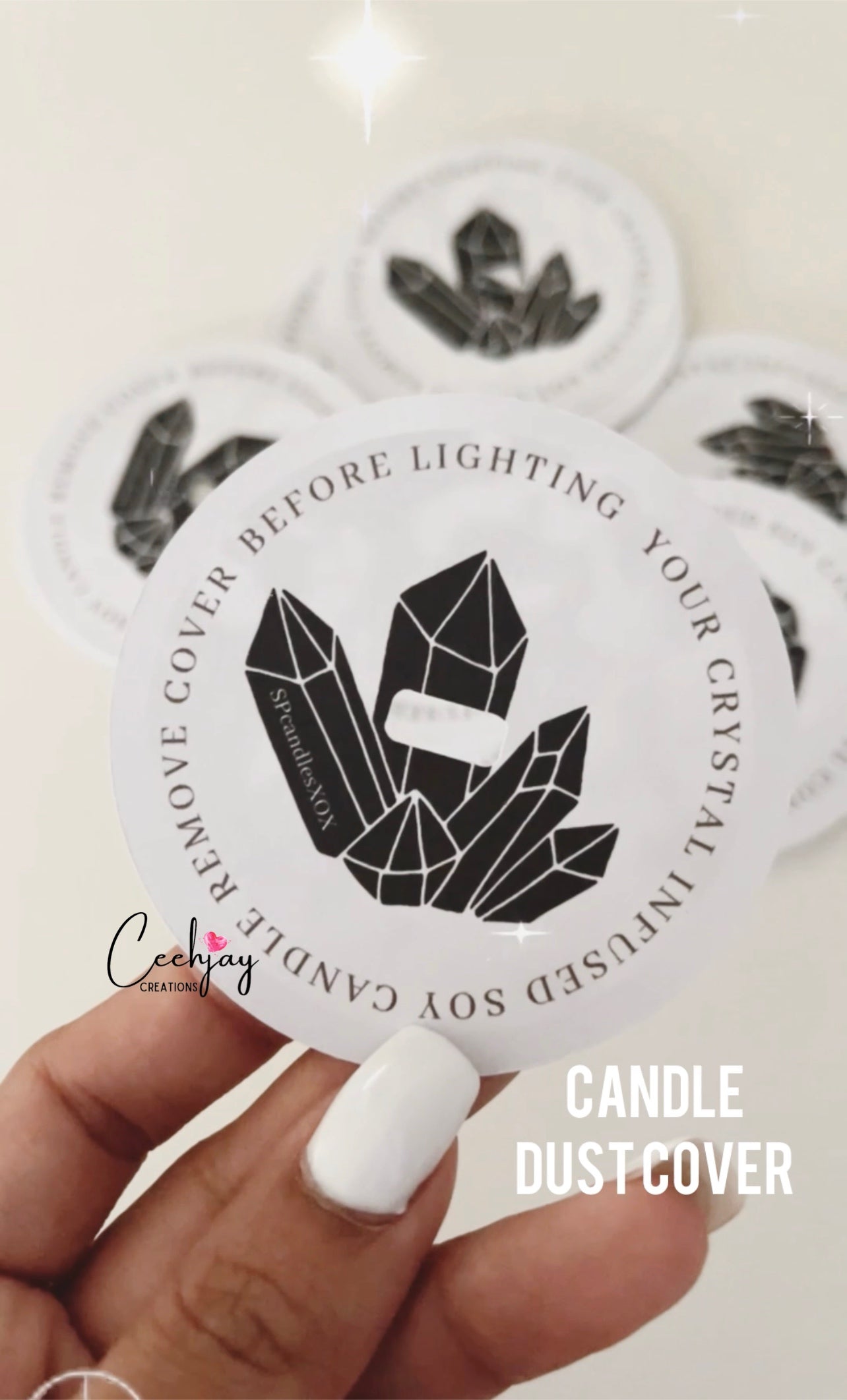 Use our Candle Dust Cover Templates 