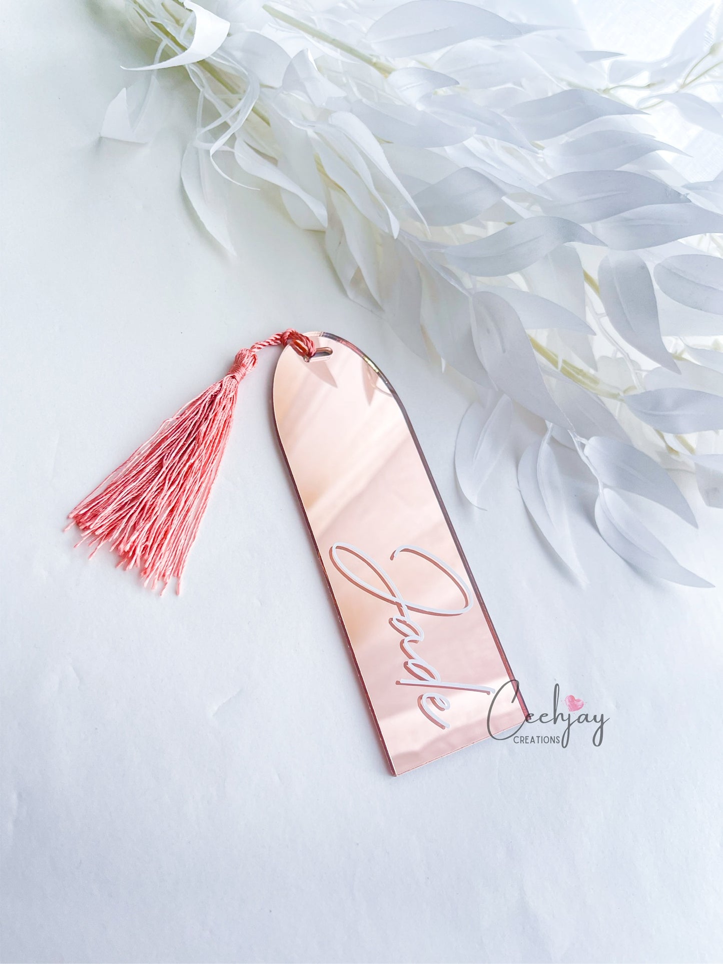 6x2” Rose Gold Acrylic Bookmark, 20 Pack